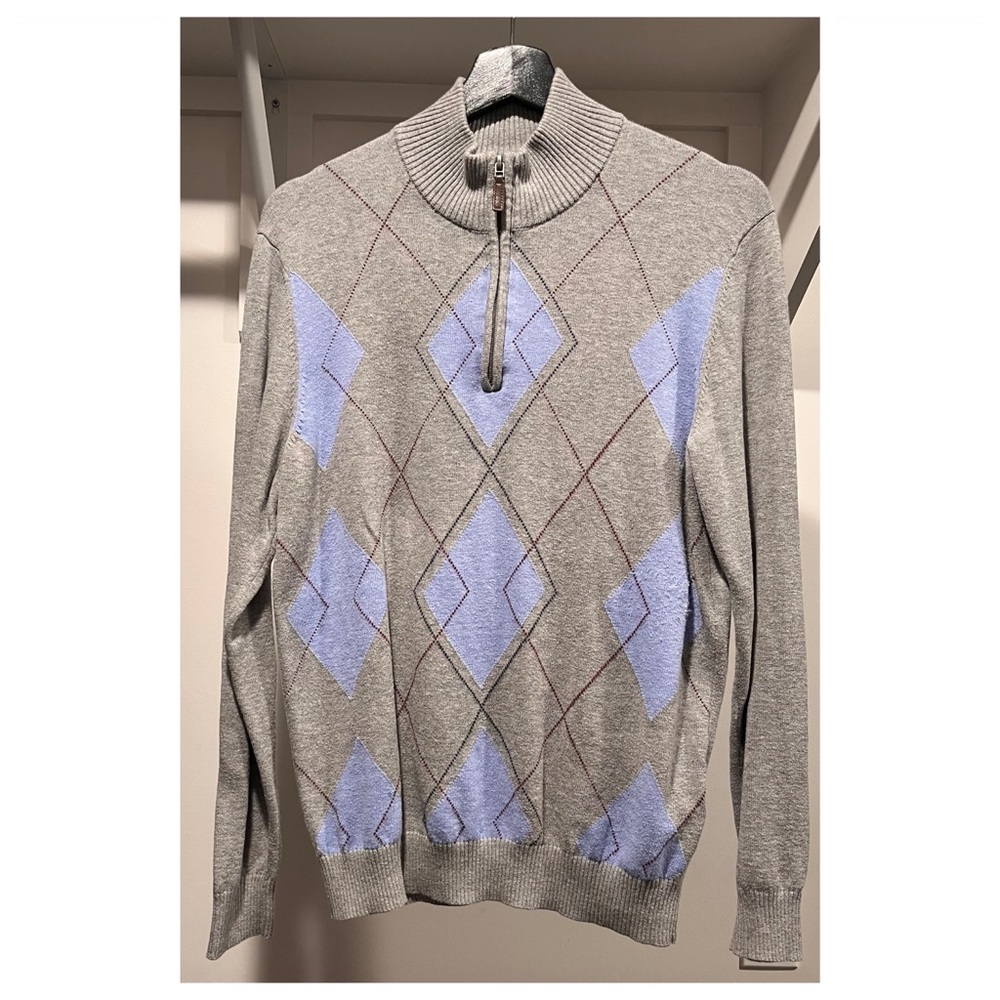 Argyle Zip-up Sweater size Small